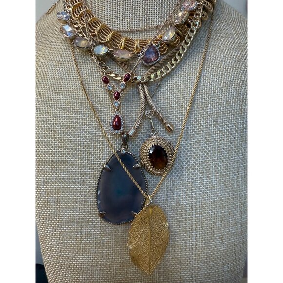 Necklace Mystery Lot Gold Tone 6oz Assorted Chains & Pendants - Send Preferences - Picture 4 of 8